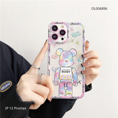 Ốp IP 12 Pro Max dẻo trong Bearbrick Baby loang màu