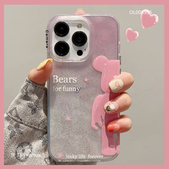Ốp IP 15 Pro Max Lưng cứng kim tuyến Bears for funny