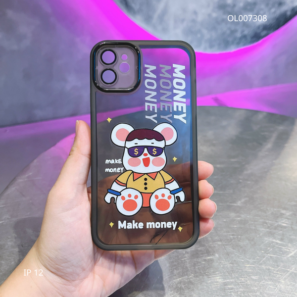 Ốp IP 12 6.1 dẻo đen Make Money viền nhám