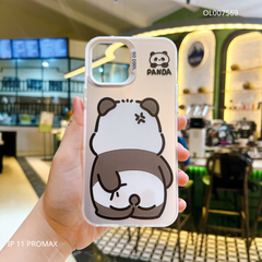 Ốp IP 11 Pro Max nhám bạc in Panda quay lưng