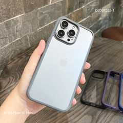 Ốp IP 14 Plus/15 Plus Likgus trong viền màu camera trơn