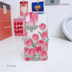 ** Ốp IP Xs Max dẻo in Tulip hồng camera Tulip