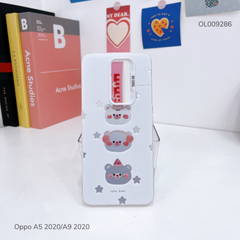 Ốp Oppo A5 2020/A9 2020 tráng bạc 3 icon cute Bear nút bạc