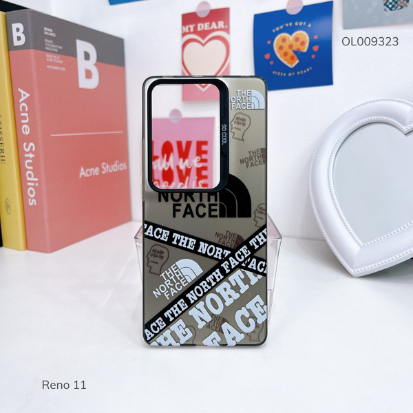 Ốp Reno 11 tráng bạc The North Face nút bạc