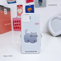 Ốp Oppo A16k tráng bạc Cat nút bạc