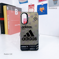 Ốp Redmi 13C tráng bạc nhiều logo Adidas nút bạc