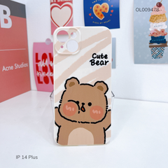 Ốp iPhone 14 Plus dẻo in Gấu nâu Cute Bear