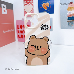 Ốp IP 14 Pro Max dẻo in Gấu nâu Cute Bear