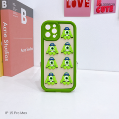 Ốp IP 15 Pro Max dẻo đính 7 icon một mắt nhỏ
