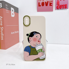 Ốp IP Xs Max dẻo cô gái yếm xanh ly Tea