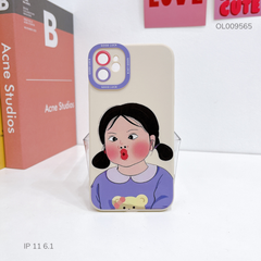 Ốp IP 11 6.1 dẻo cô gái áo tím chu môi