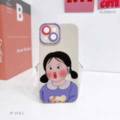 Ốp IP 14 6.1 dẻo cô gái áo tím chu môi