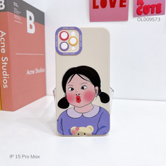 Ốp IP 15 Pro Max dẻo cô gái áo tím chu môi