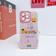 Ốp IP 11 Pro Max dẻo hoạt hình Spongebob Good luck nền hồng