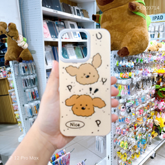 Ốp IP 12 Pro Max dẻo Cún Nice viền nhám