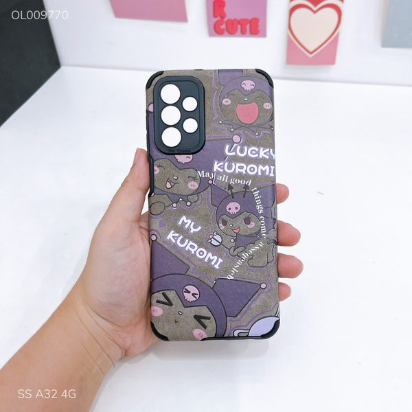 Ốp SS A32 4G giả da lộn Kuromi tím