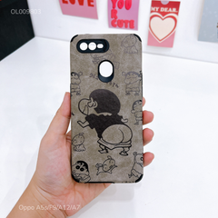 Ốp Oppo A5s/F9/A12/A7 giả da lộn Kushin quay lưng