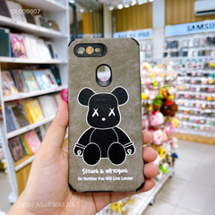 Ốp Oppo A5s/F9/A12/A7 giả da lộn Bearbrick