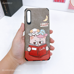 Ốp SS A50/A50s/A30s giả da lộn Gấu Lucky đọc sách