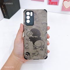 Ốp Reno 6 5G giả da lộn Kushin quay lưng