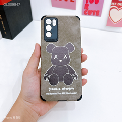 Ốp Reno 6 5G giả da lộn Bearbrick