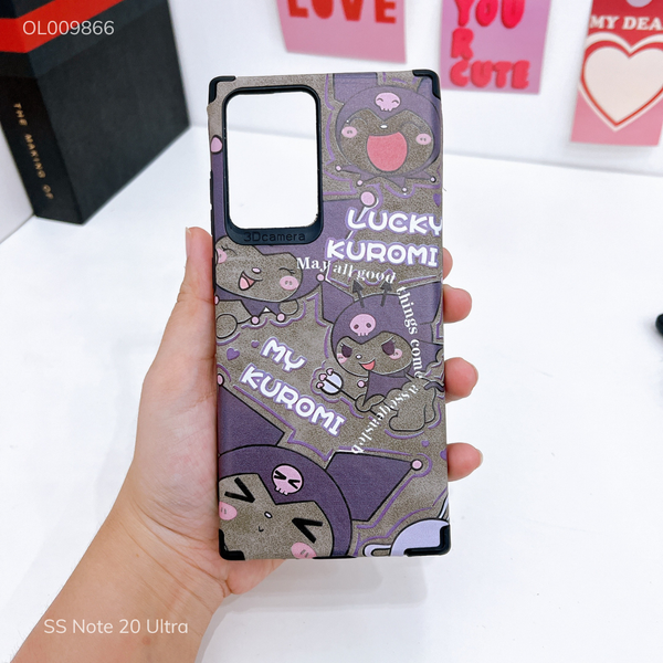 Ốp SS Note 20 Ultra giả da lộn Kuromi tím