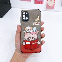 Ốp SS A31 giả da lộn Gấu Lucky đọc sách