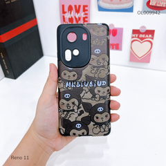 Ốp Reno 11 giả da lộn Kuromi MKbiubiu