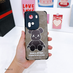 Ốp Reno 11 giả da lộn Bearbrick