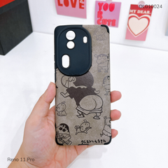 Ốp Reno 11 Pro giả da lộn Kushin quay lưng