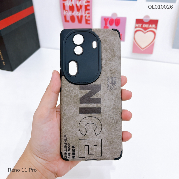 Ốp Reno 11 Pro giả da lộn Nice