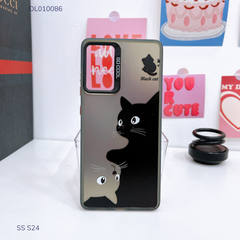 Ốp SS S24 nhám bạc Black cat đảo ngược