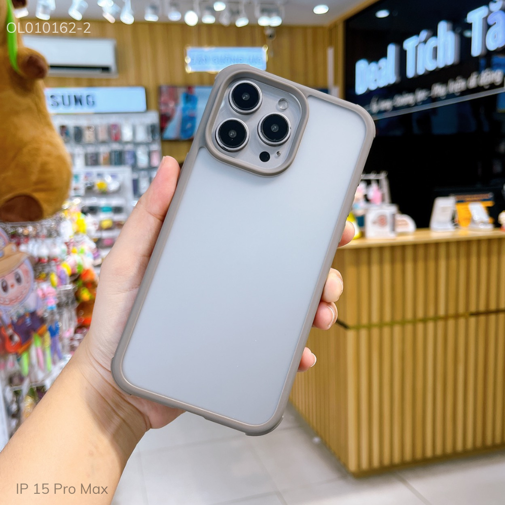 Ốp IP 15 Pro Max Likgus Panzer nhám viền màu
