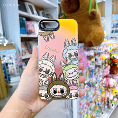 Ốp IP 7+/8+ lưng phản quang Labubu nâu giữa