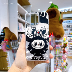 Ốp IP 15 Pro vân sóng ánh bạc Labubu Cool boom