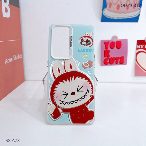 Ốp SS A73 lưng cứng Labubu nâu nút bạc