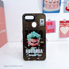 Ốp Oppo A5s/F9/A12/A7 lưng cứng Roronoa viền đen nút bạc