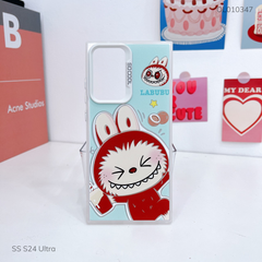 Ốp SS S24 Ultra lưng cứng Labubu nâu nút bạc