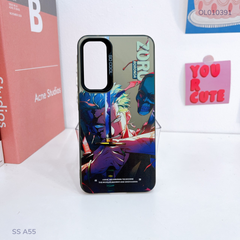 Ốp SS A55 lưng cứng Zoro nút bạc
