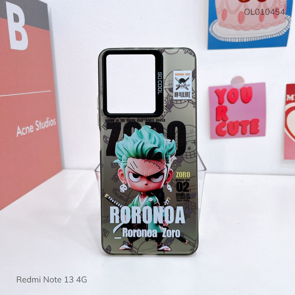 Ốp Redmi Note 13 4G lưng cứng Roronoa viền đen nút bạc