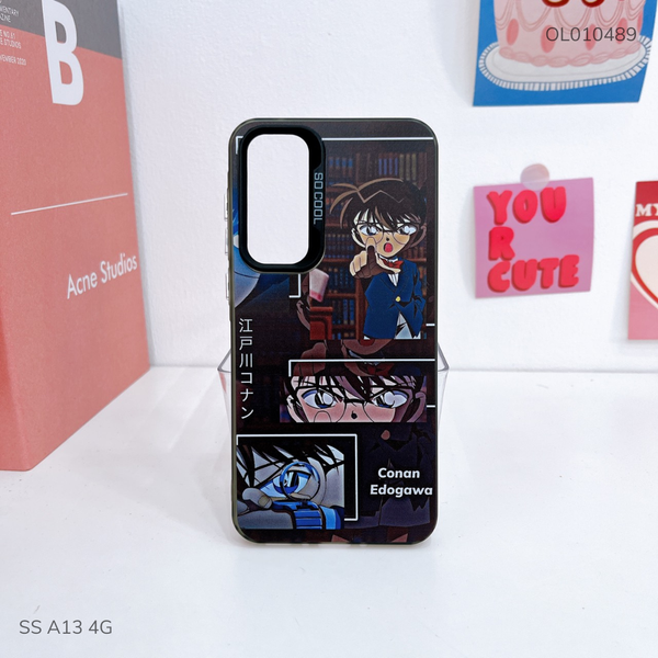 Ốp Samsung A13 4G lưng cứng Conan nút bạc