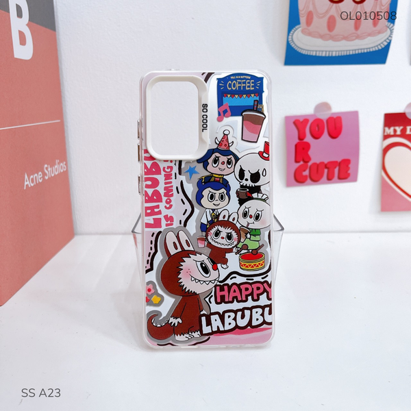 Ốp SS A23 lưng cứng Happy Labubu nút bạc