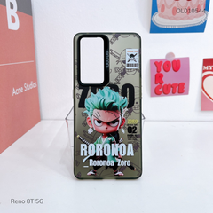 Ốp Reno 8T 5G lưng cứng Roronoa viền đen nút bạc