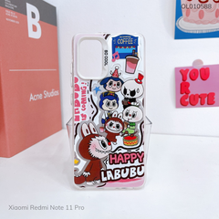 Ốp Xiaomi Redmi Note 11 Pro lưng cứng Happy Labubu nút bạc