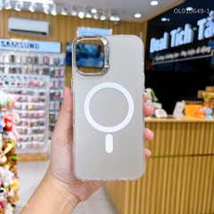 ** Ốp IP 16 6.1 nhám bạc Magsafe camera trơn