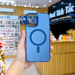 ** Ốp IP 16 6.1 nhám bạc Magsafe camera trơn