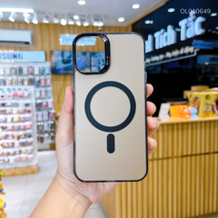 ** Ốp IP 16 6.1 nhám bạc Magsafe camera trơn