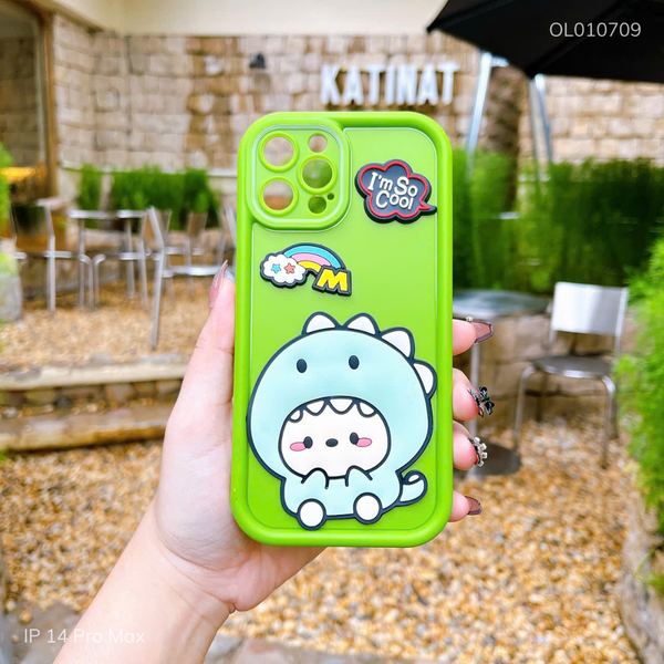 Ốp IP 14 Pro Max dẻo Khủng long I'm So Cool viền nổi