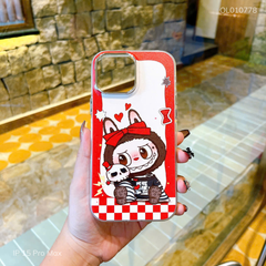** Ốp IP 15 Pro Max Labubu nơ đỏ 2 lớp viền