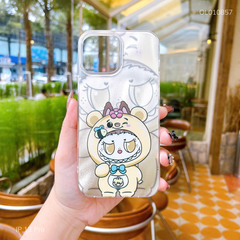 Ốp IP 13 Pro sóng bạc Labubu vàng